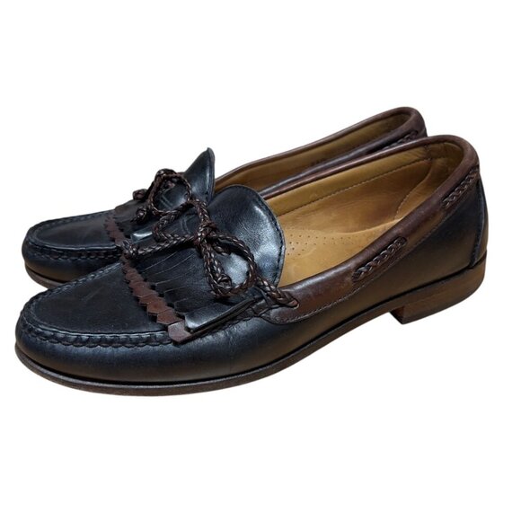 Allen Edmonds Men's Woodstock Black & Brown Leather Tassel Loafers Size 8 - Picture 5 of 8